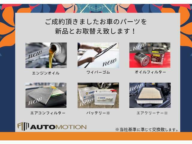 当店では国家資格保有の整備士による点検・オイル交換と消耗品の交換を致します。整備費用は支払総額に含まれますので追加料金は一切ございませんのでご安心下さい。