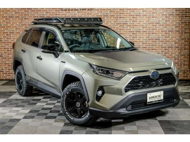 RAV4　ハイブリッドG　4WD！　ランドローバー純正パンゲアグリーン全塗装！　リフトアップキット　16インチタイヤホイール　社外キャリア新品装着！詳しくは画像コメントをご覧ください。