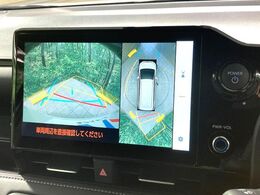 【パノラミックビューモニター】専用のカメラにより、上から見下ろしたような視点で360度クルマの周囲を確認することができます☆死角部分も確認しやすく、狭い場所での切り返しや駐車もスムーズに行えます。