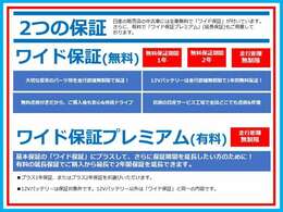 日産の販売店の中古車には全車無料でワイド保証が付いています。さらに、有料でワイド保証プレミアム延長保証もご用意しております。