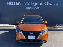 ノートの正面からの画像です。当店は全車　整備・保証付なので安心してご検討頂けます。次の画像でもお待ちしております。