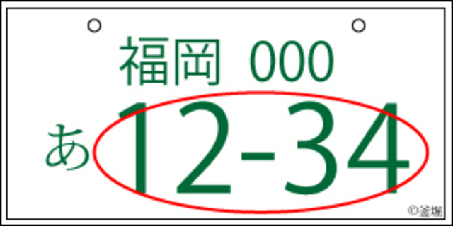 Aプラン画像：ナンバープレートの大きい数字4桁をご希望の番号に！新しく乗る車をお気に入りの番号に！自分の車のナンバーを覚えてない方は希望ナンバーにすると覚えやすいですね◎