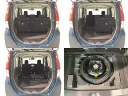 後席を倒すとフラットにすることが出来ます。簡単シートアレンジで広々としたラゲッジスペースに早変わり！普段使いにもお出かけにも大活躍です☆