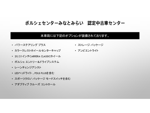 当車両のオプション一覧で御座います。