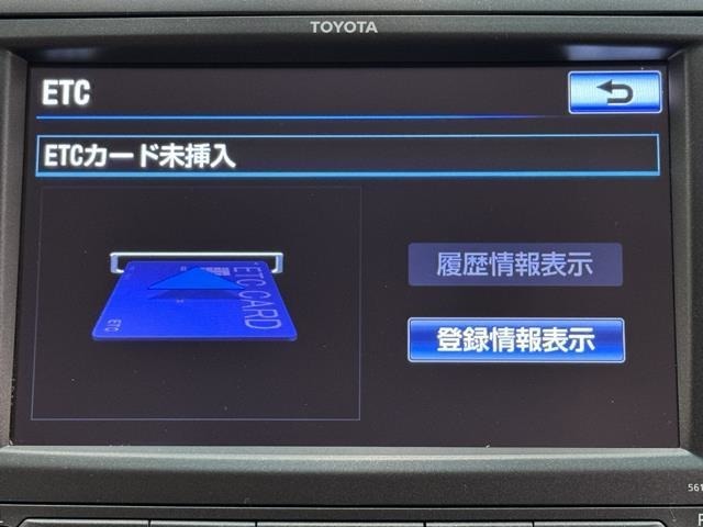 ナビ画面に連動したETCを装備しています。　過去に利用した利用料金も一目で分かって、とっても便利です。　ETCの抜き忘れ、挿し忘れも警告してくれるので安心ですね。