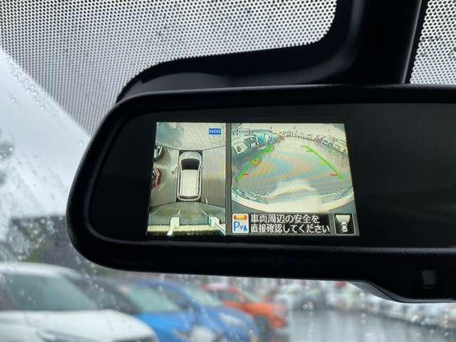 ルームミラーにアラウンドビューが映ります