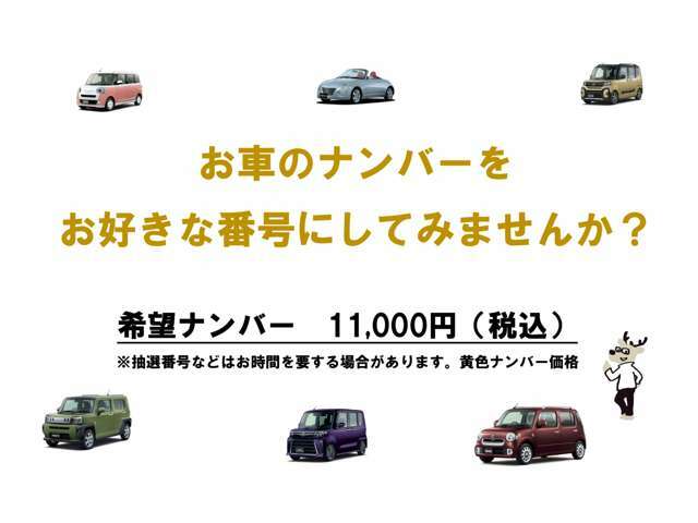 Bプラン画像：お客様のお好きなナンバーにできます。素敵なお車にお誕生日・お名前はいかがですか？