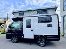 Fスプリング　JPSTAR-WIDE14インチアルミホイール＋ホイールスペーサーはオプション　車高205cmのコンパクトボディ　立体駐車場も駐車可能　ポップアップ開閉時43cmアップ　車内高176cm