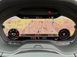 ●バーチャルコックピット『メーターパネル内に高解像度の液晶ディスプレイを配置。ディスプレイ内に地図が表示され、ナビゲーションの確認の際にドライバーは視線の移動を少なくすることができます。』