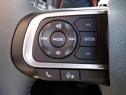 走行中にオーディオの操作が簡単にできるステアリングスイッチ付き！各種オーディオの取り扱いもございます！お気軽にお尋ねください！