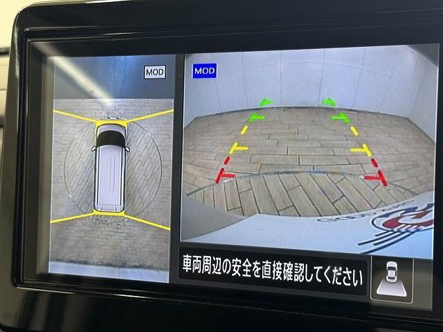 【アラウンドビューモニター】を装備しております。全周囲カメラで危険察知。狭い駐車場でも安心して駐車できますね。