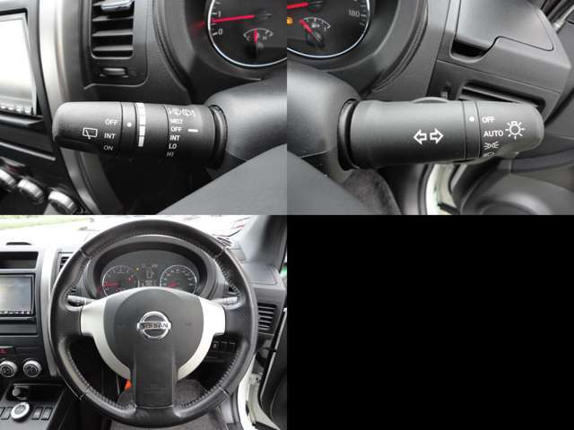 握りやすく滑りずらい革巻きステアリングです♪