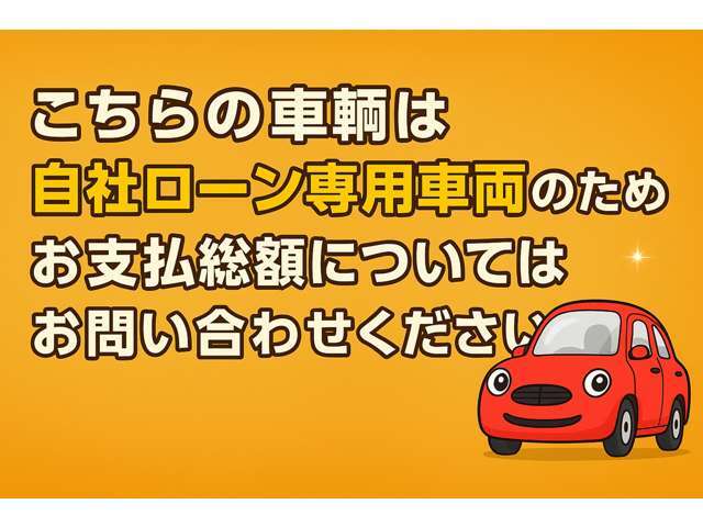 こちらの車輌は自社ローン専用車両のためお支払総額についてはお問い合わせください。