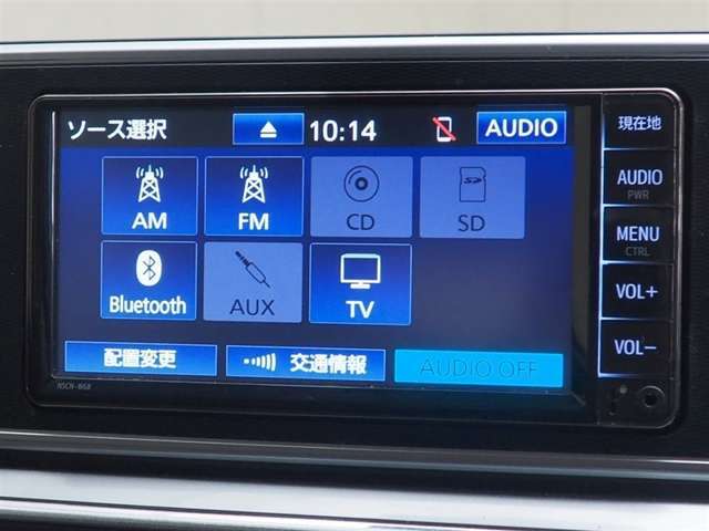 Bluetooth対応ナビです。スマホからのプレイリスト再生やハンズフリー通話も可能です。