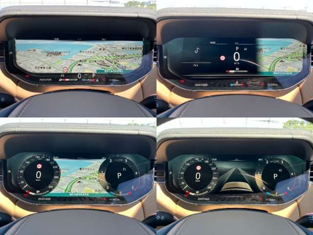 【インタラクティブドライバーディスプレイ】メータが全て液晶になっており、フルスクリーンのマップを表示するする事ができます。目的地を設定すると、連動されるので目線を下げるだけで次の曲がり角がわかります。