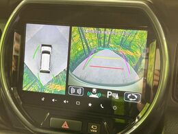 【全周囲カメラ】専用のカメラにより、上から見下ろしたような視点で360度クルマの周囲を確認することができます☆縦列駐車や幅寄せ時に活躍してくれます♪