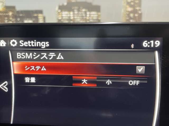 【BSM】リアバンパーに設置した準ミリ波レーダーで、隣（左右）のレーンや後方からの接近距離を検知して、車線変更により衝突の危険性がある場合には、インジケーターや警報でドライバーに注意を促します。