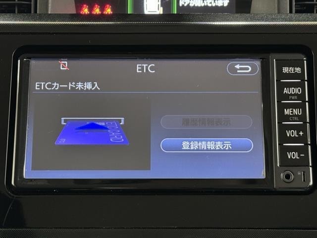 ナビ画面に連動したETCを装備しています。　過去に利用した利用料金も一目で分かって、とっても便利です。　ETCの抜き忘れ、挿し忘れも警告してくれるので安心ですね。