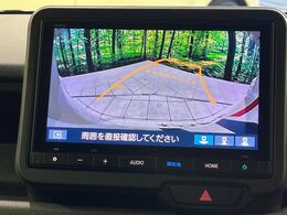 【バックカメラ】駐車時に後方がリアルタイム映像で確認できます。大型商業施設や立体駐車場での駐車時や、夜間のバック時に大活躍！運転スキルに関わらず、今や必須となった装備のひとつです！