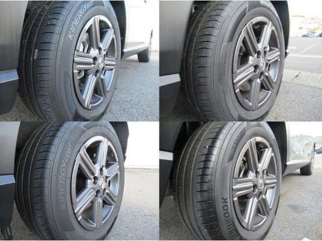 【外装】純正アルミホイール、タイヤ残り溝およそ5mmです。