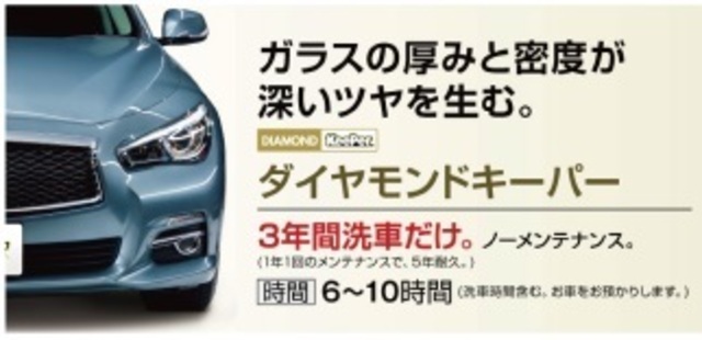 Aプラン画像：せっかくご購入いただいたお車を、大切により綺麗に維持するボディコーティング♪ガラス被膜がより深い艶を生み出します。専門のスタッフが納車前に丁寧に仕上げ致します。綺麗を長く・・・お任せください！