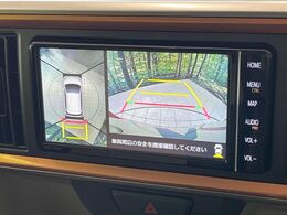 【パノラミックビューモニター】専用のカメラにより、上から見下ろしたような視点で360度クルマの周囲を確認することができます☆死角部分も確認しやすく、狭い場所での切り返しや駐車もスムーズに行えます。