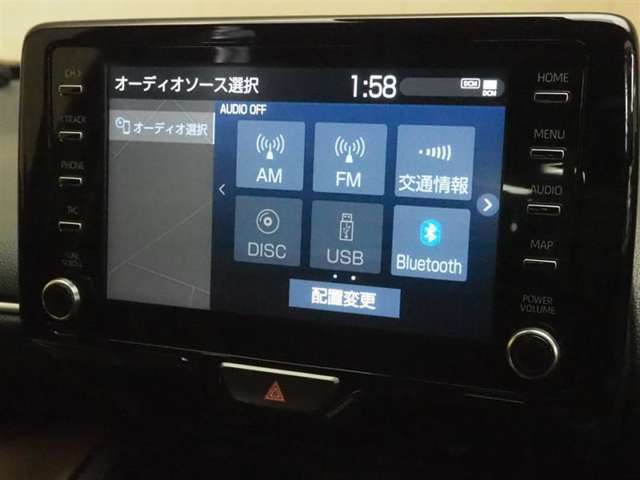 Bluetooth対応、Apple CarPlayやAndroid Autoでスマホとも連兼可能です。もちろんハンズフリー通話やオーディオ再生も可能ですよ。