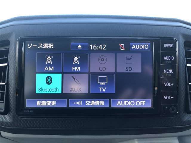 Bluetooth(ブルートゥース）接続機能付き。　スマートホンなどからお気に入りの音楽をワイヤレス再生できます。　ドライブがさらに楽しくなりますね♪