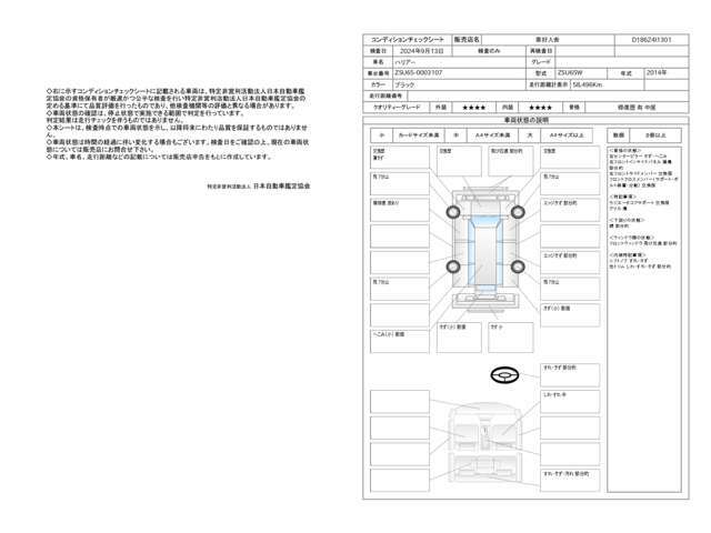 当店の在庫車は第三者機関（日本査定士協会JAAA)にて品質査定後掲載しております。