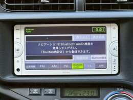 純正ナビテレビ　Bluetoothオーディオお持ちのスマートフォンと連動可能です。
