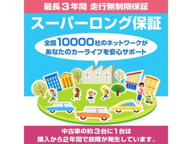 最長3年間！走行無制限保証！全国対応！車種、年式により異なります。お気軽にお問い合わせください☆