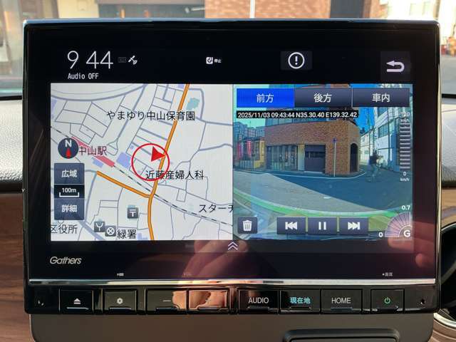 ドライブレコーダー3方向（前方・後方・室内）装着車両です。カーナビにて映像確認も可能となっております。