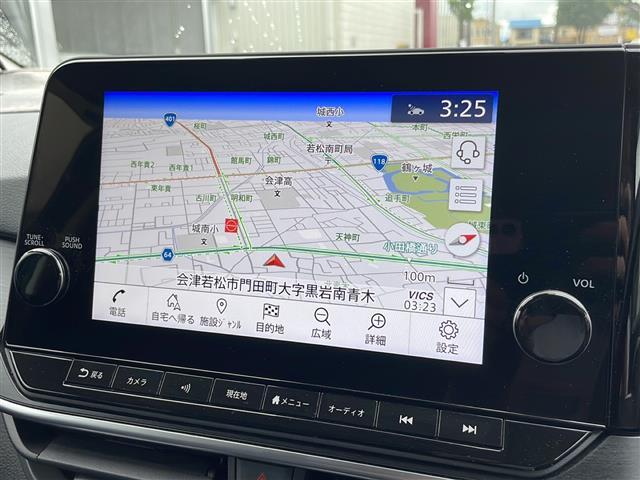 【純正日産コネクトナビ】ナビゲーション機能はもちろん、スマホ連携、Bluetooth、USB、HDMI接続、ラジオの基本機能に加えフルセグTV、AppleCarPlay・Androidautoにも対応。