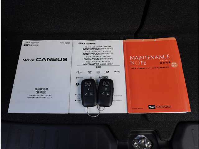 スマートキーや取説、メンテナンスノートも付いてます！