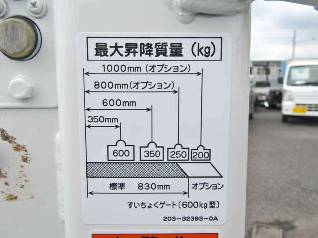 最大で600KGまでの荷物を積み下ろし可能！