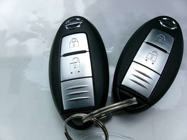 インテリジェントキーを携帯していれば、リクエストスイッチを軽く押すだけでドアのロック・アンロックが可能です。