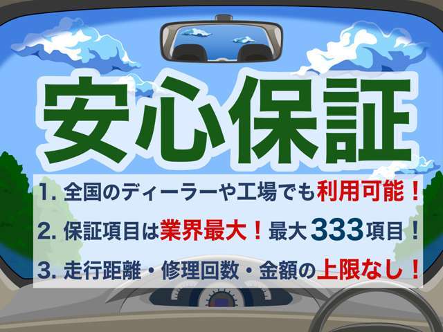 全国のディーラー様にてご使用頂けて、上限なしの保証をご用意しております！！