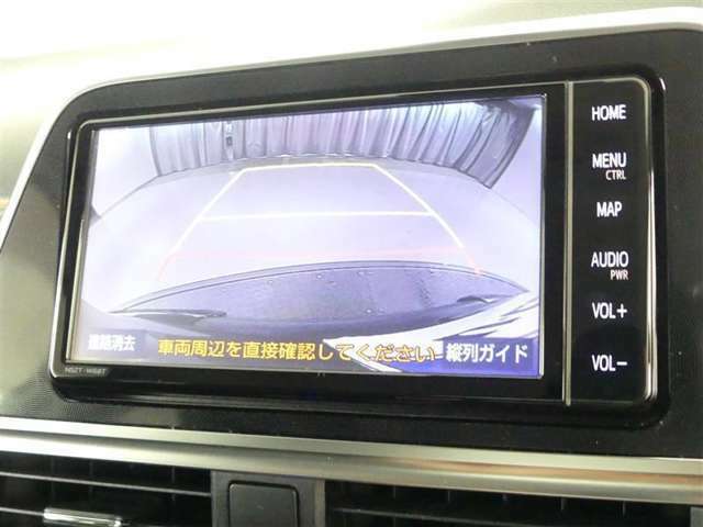 バックガイドモニターで、後方を確認しながら安心して駐車することができます。運転初心者も熟練者も必須の機能ですよ！