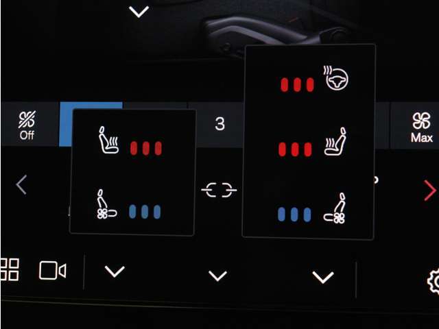Google搭載によりさまざまな機能をハンズフリー操作できます。フロントにはシートヒーター＆シートエアコン、ステアリングホイールヒーターを装備！北欧スウェーデン発祥のブランドならではのオプションです。