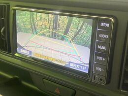 【バックカメラ】駐車時に後方がリアルタイム映像で確認できます。大型商業施設や立体駐車場での駐車時や、夜間のバック時に大活躍！運転スキルに関わらず、今や必須となった装備のひとつです！