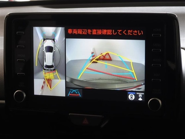 バックガイドモニターを装備してます、車庫入れもラクラクです。パノラミックビューモニターを搭載しています、上からの画像も表示されます。