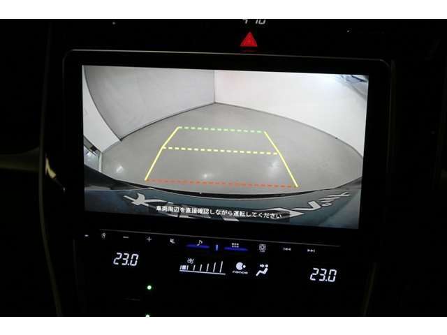 安心のバックモニター！ガイドがあって夜間でもよく見えます！