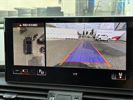 サラウンドビューカメラ『車両の4つのカメラから得た映像を合成し、上空から眺めているような映像をモニターに映し出します。車両周辺の歩行者や障害物などの発見に役立ちます。』