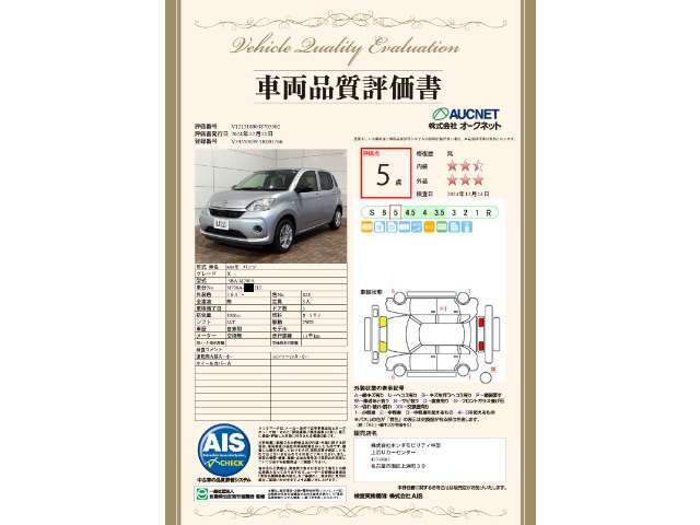 第3者機関によって車両状態証明書を発行しておりますので、状態の確認含めて安心、信頼、満足にお答えします。