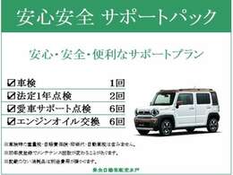 【整備メンテナンスパックで安心安全】初回車検までのメンテナンスパック。半年ごとの点検に加え、1年ごとの法定点検、オイル交換がついてきます。記載のない消耗品、税金等々は含まれません。オプションで33.000円