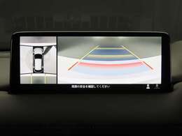 360°モニターが標準装備されておりますので、細い道や狭い駐車場でもラクラク♪　視認性もバッチリです。