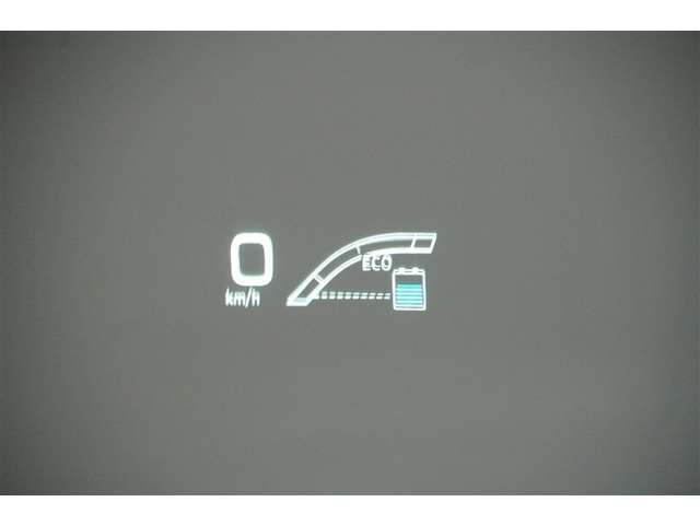 運転手の目の前のガラスにスピードメーター等を表示してくれるヘッドアップディスプレイ。視線の移動が少なくてすむので運転に集中できます。