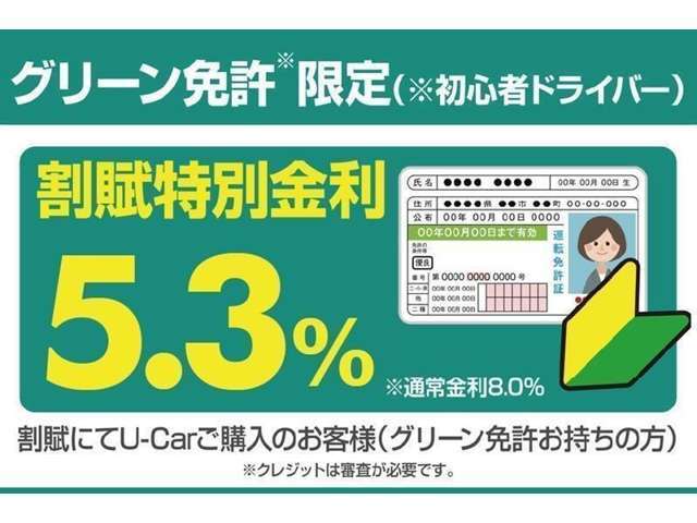 グリーン免許の方限定で5.3％の特別金利をご利用いただけます。