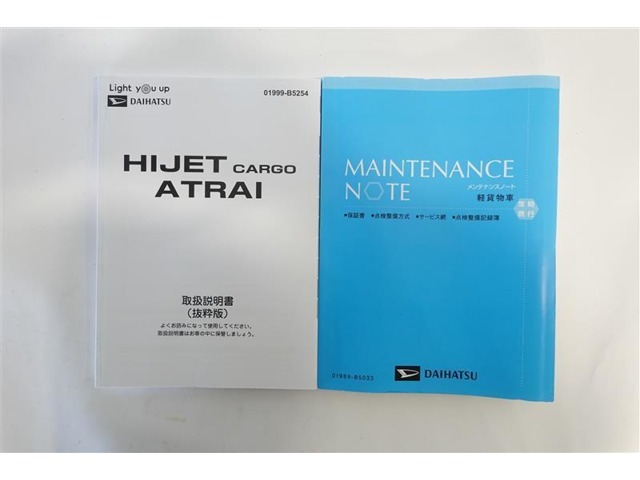 取扱説明書、メンテナンスノートがついております。