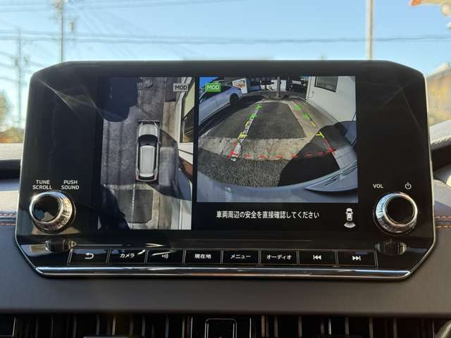 360度カメラにガイドライン付バックカメラとなっておりますので、大きな車が苦手な方や駐車が苦手な方でも安心して乗っていただけます。